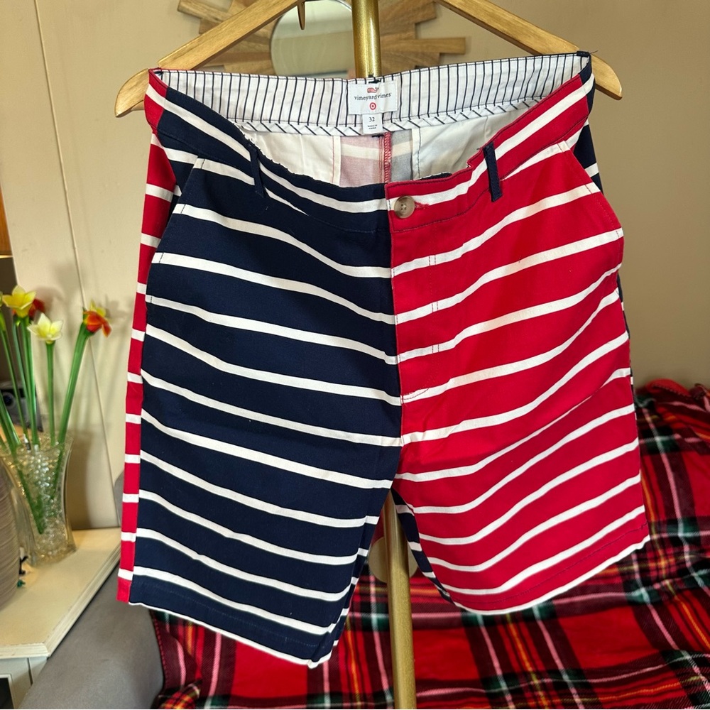 Vineyard Vines x Target Red and Navy Striped Men's Shorts 32